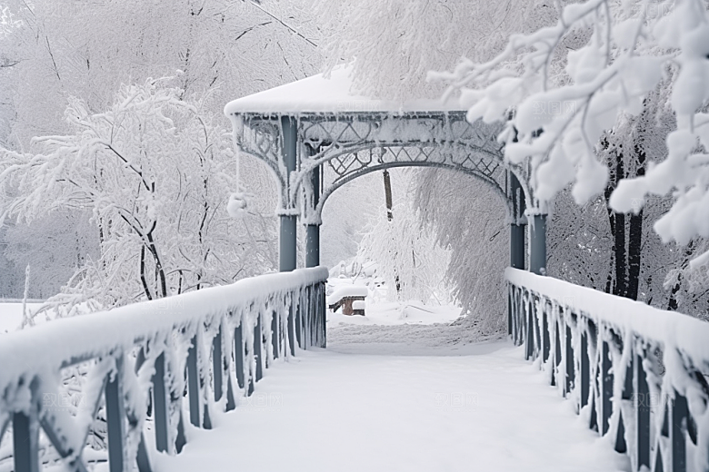 大雪风光冬季室外摄影图
