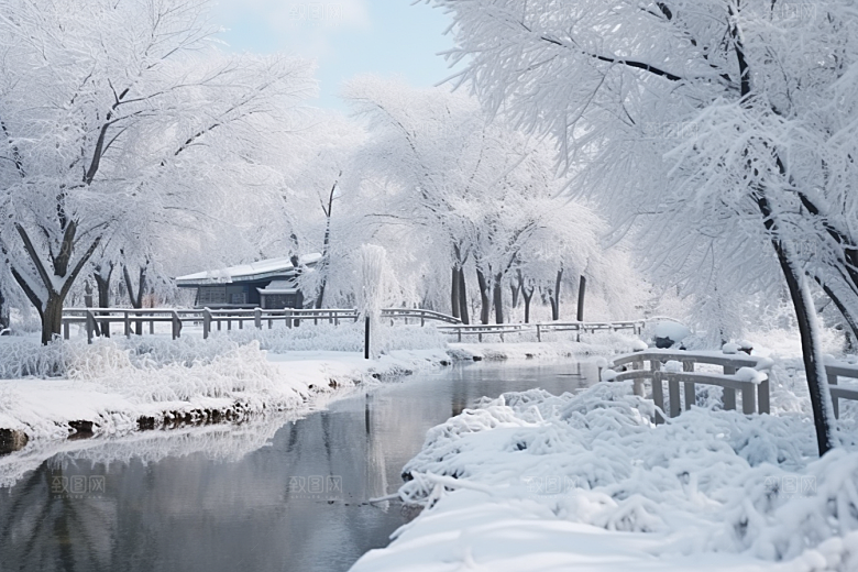 大雪风光冬季唯美摄影图