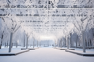大雪风光自然寒冷摄影图
