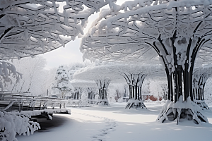 大雪风光寒冷室外摄影图