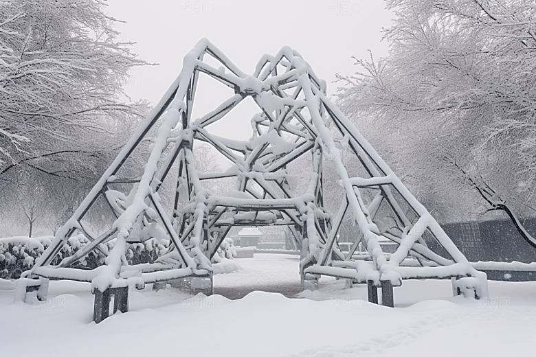 大雪风光寒冷冬季摄影图