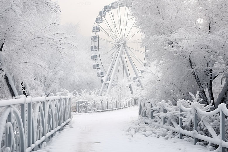 大雪风光户外环境摄影图