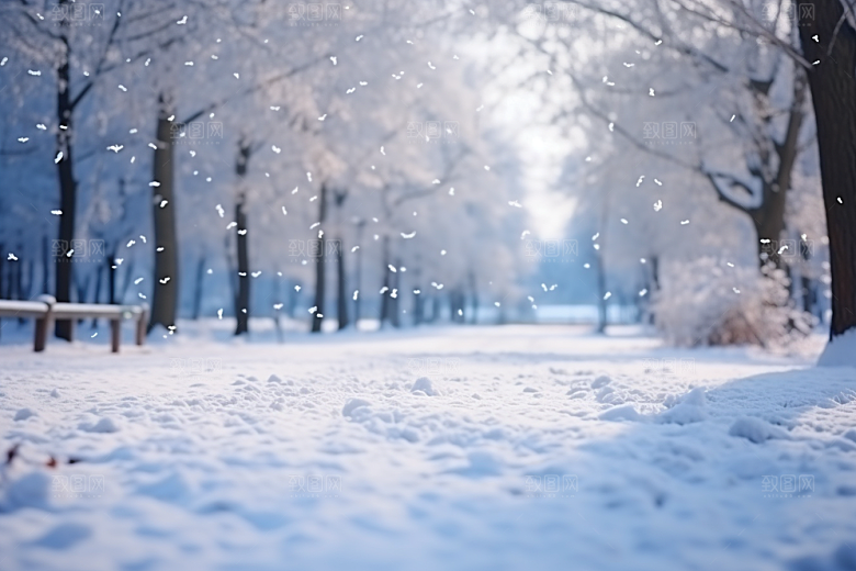 大雪风光自然环境摄影图