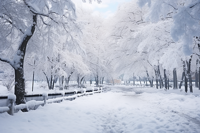 大雪风光室外冬天摄影图