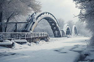 大雪风光唯美环境摄影图