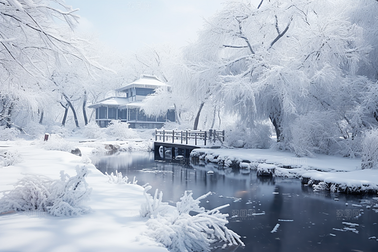大雪风光景色户外摄影图