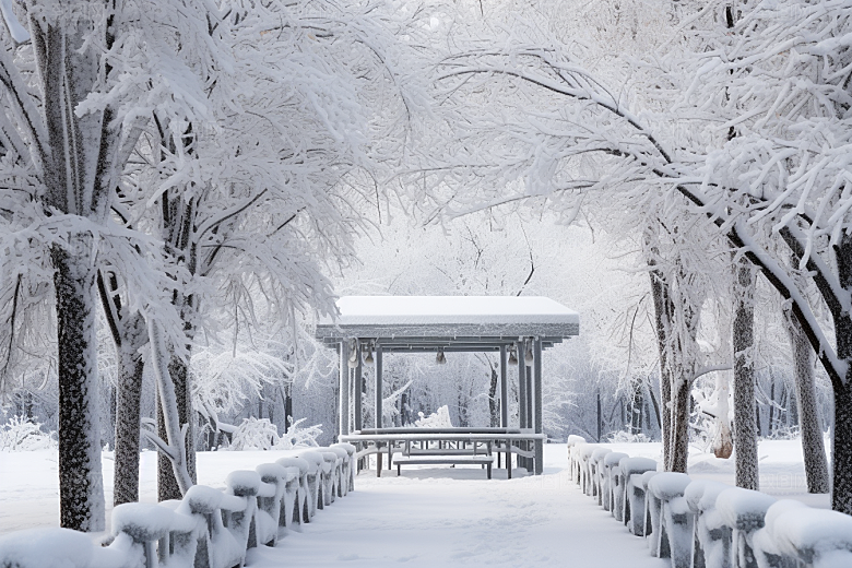 大雪风光高清寒冷摄影图