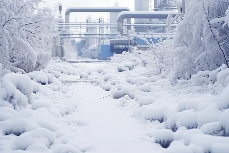 大雪风光寒冷景色摄影图