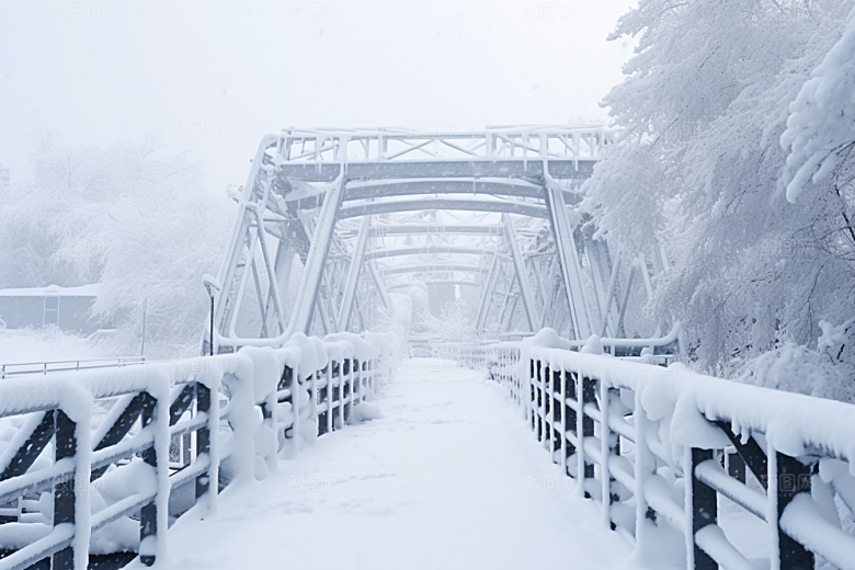 大雪风光寒冷唯美摄影图