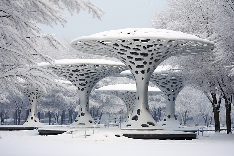 大雪风光自然环境摄影图