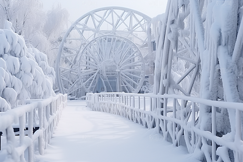 大雪风光自然环境摄影图