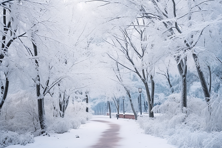 大雪风光唯美冬季摄影图