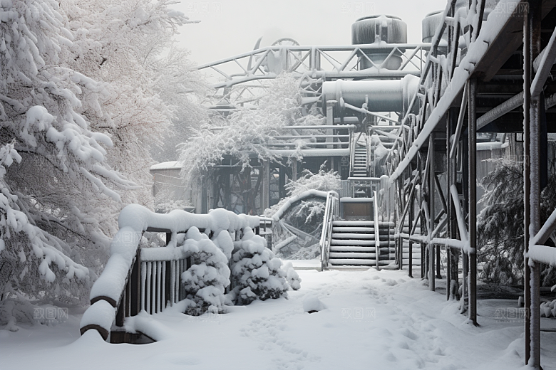 大雪风光自然冬天摄影图