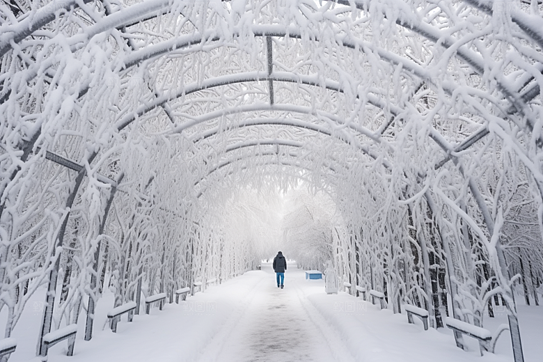 大雪风光室外环境摄影图