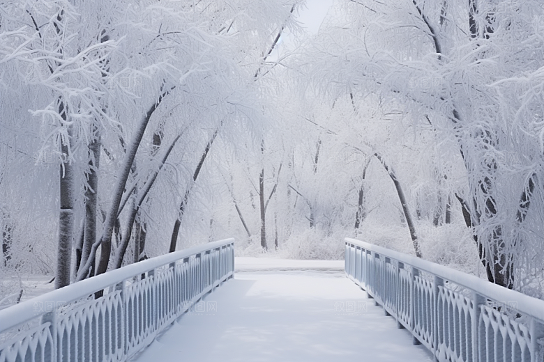 大雪风光唯美寒冷摄影图