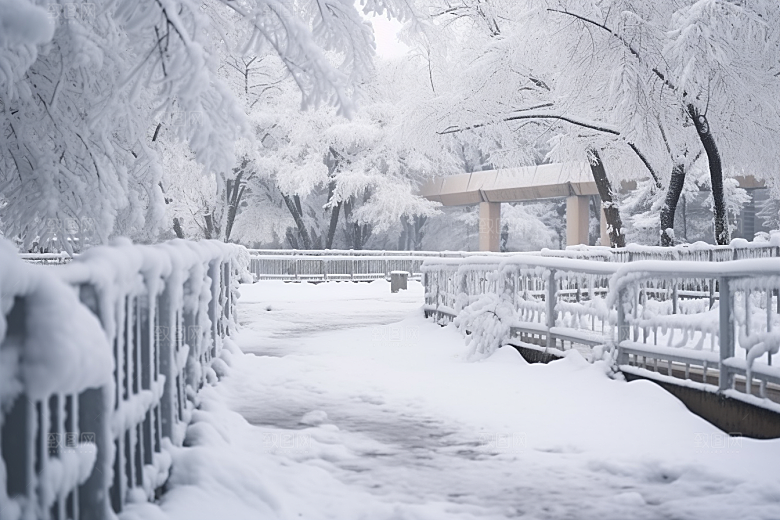 大雪风光高清环境摄影图
