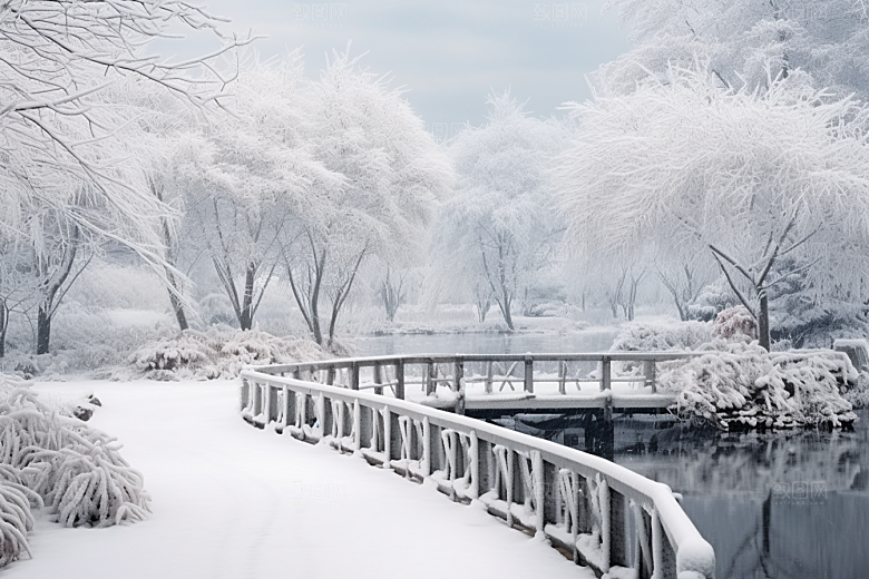 大雪风光唯美景色摄影图
