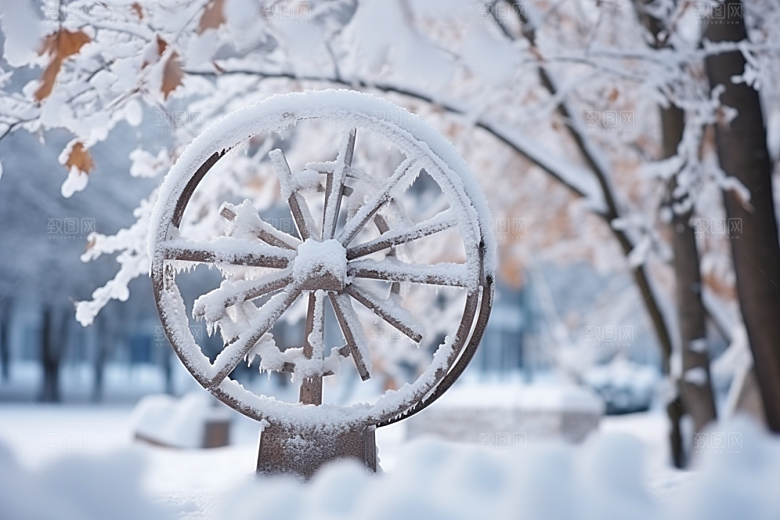 大雪风光寒冷唯美摄影图