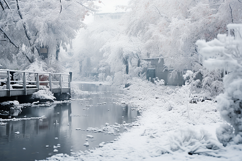 大雪风光室外冬季摄影图