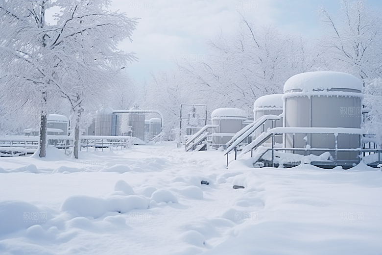 大雪风光寒冷景色摄影图