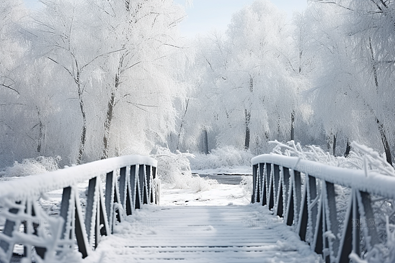 大雪风光自然冬季摄影图