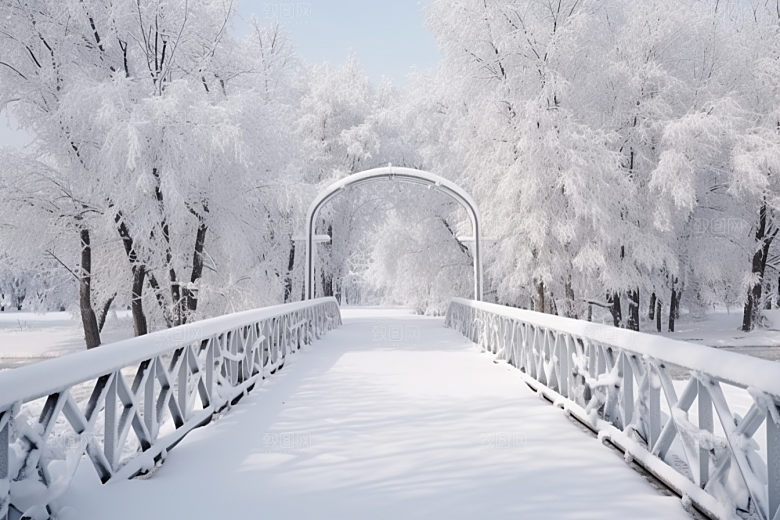 大雪风光冬天景色摄影图