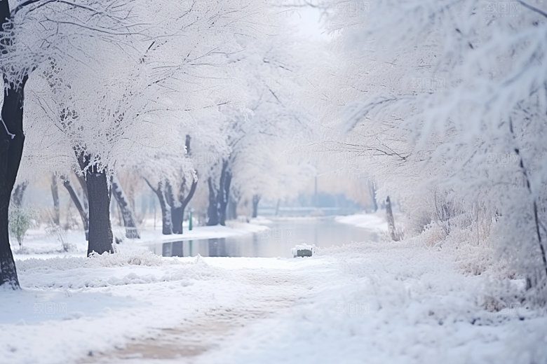 大雪风光室外环境摄影图