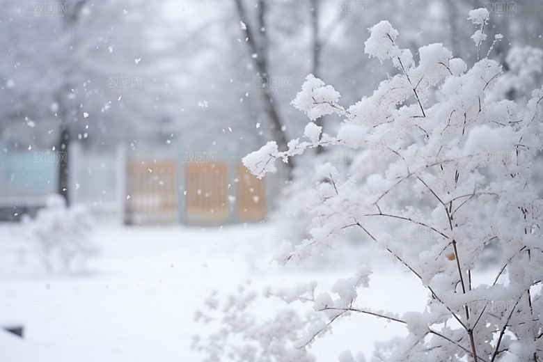 大雪风光高清寒冷摄影图
