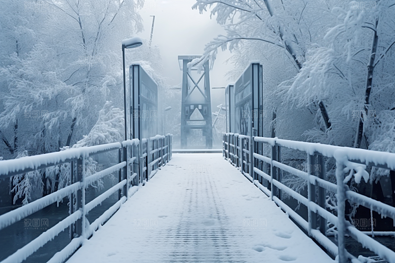 大雪风光冬季景色摄影图