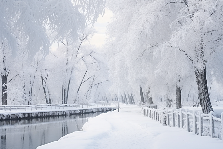 大雪风光冬季唯美摄影图