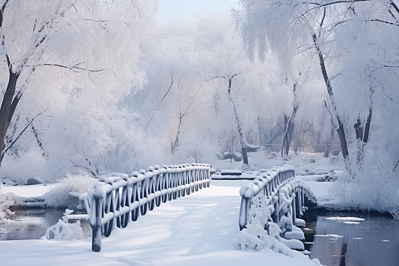 大雪风光景色寒冷摄影图