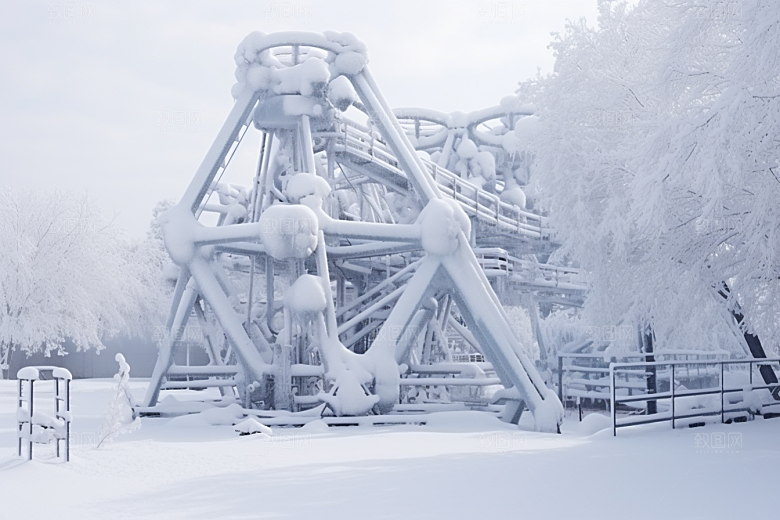 大雪风光自然寒冷摄影图