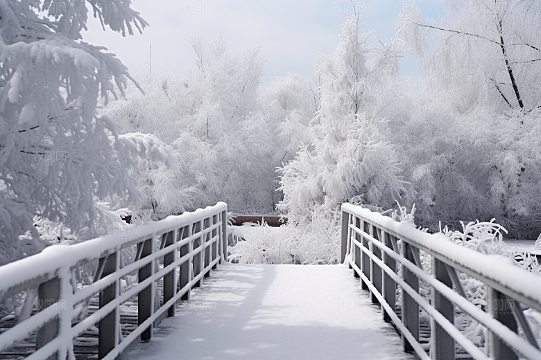 大雪风光唯美冬季摄影图