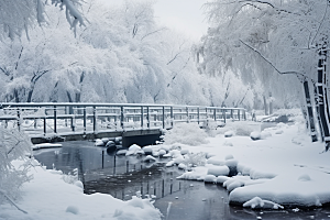 大雪风光唯美寒冷摄影图