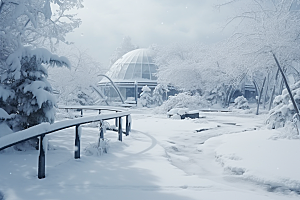 大雪风光自然冬天摄影图