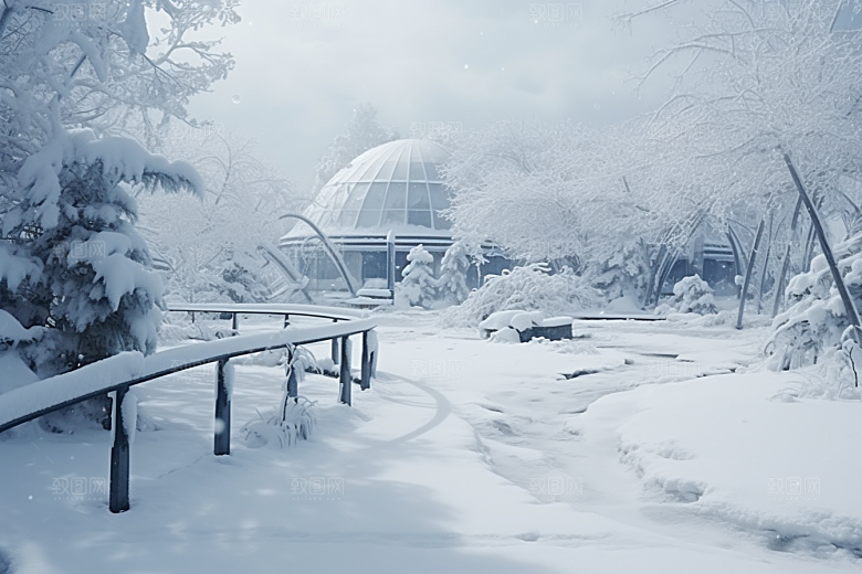 大雪风光自然冬天摄影图