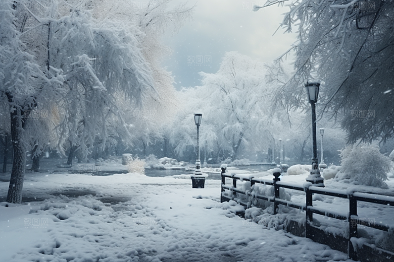 大雪风光自然户外摄影图