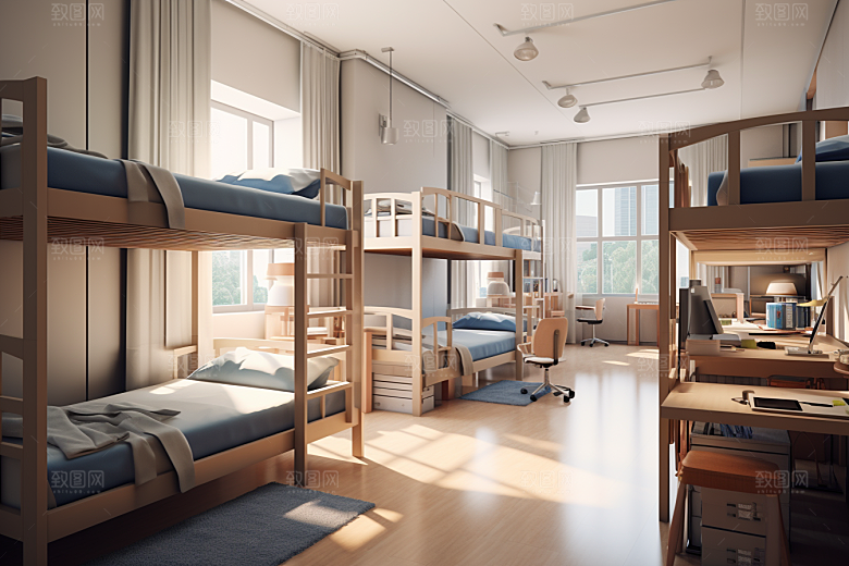 学校宿舍温馨大学摄影图