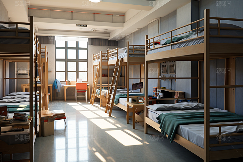学校宿舍开学季高中摄影图