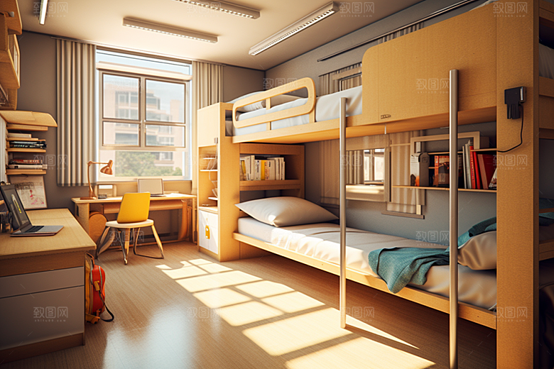 学校宿舍住校温馨摄影图