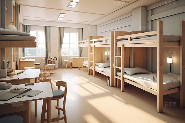 学校宿舍简约住校摄影图
