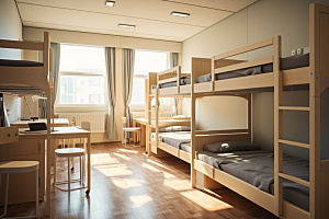学校宿舍简约上下铺摄影图