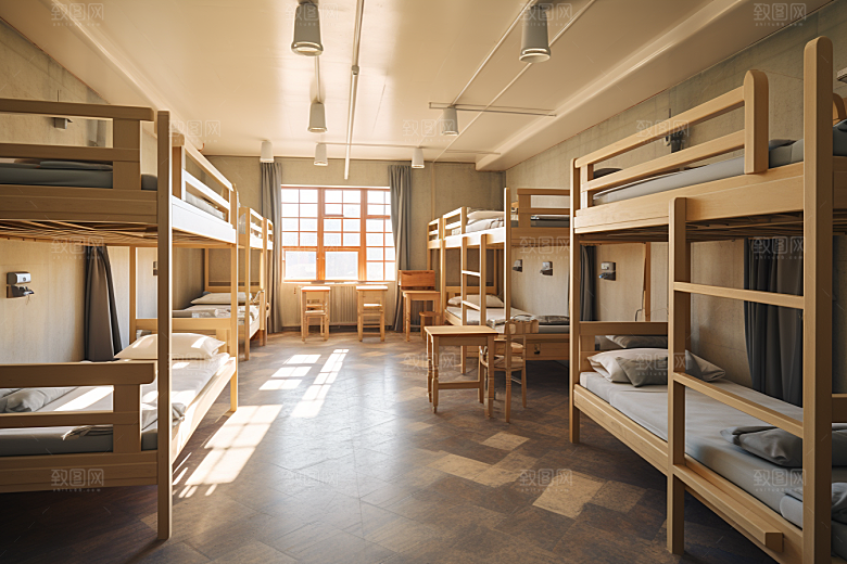 学校宿舍高清上下铺摄影图