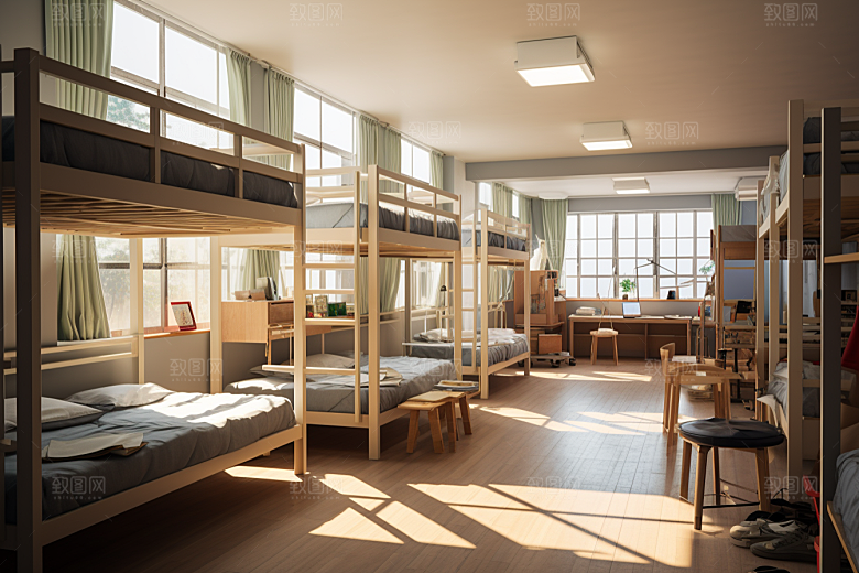 学校宿舍大气简约摄影图