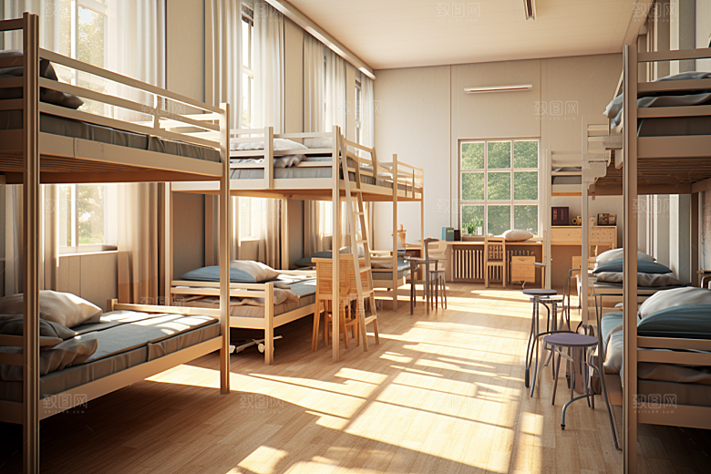 学校宿舍住校温馨摄影图