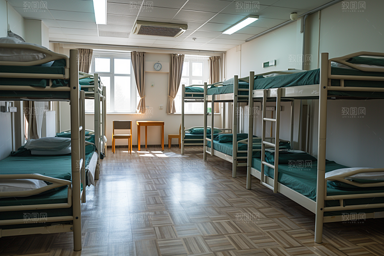 学校宿舍住校室内摄影图