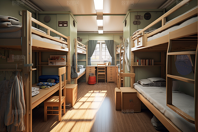 学校宿舍大学室内摄影图
