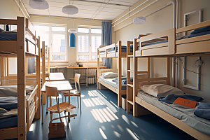 学校宿舍学校生活上下铺摄影图