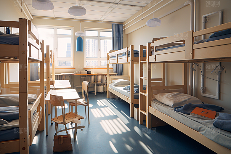学校宿舍学校生活上下铺摄影图