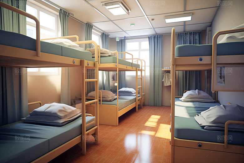 学校宿舍住校温馨摄影图